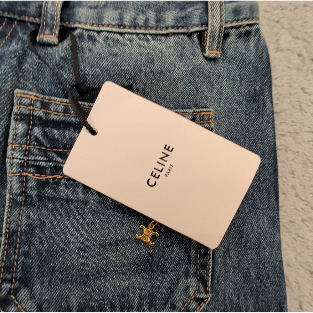 Celine Jeans Size 28 Wide Leg --- FLAWED Zipper Is Broken - Picture 11 of 13
